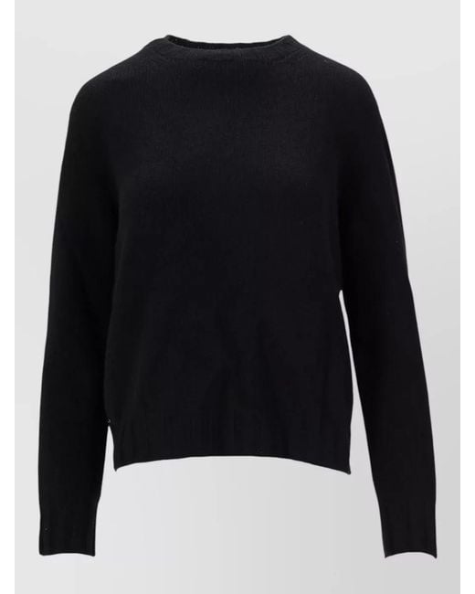 LA ROSE Black Crew Neck Knitwear Long Sleeve Ribbed Trim