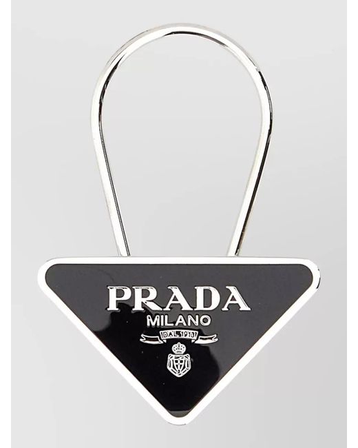 Prada Black Metal Key Ring for men