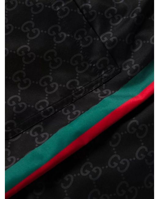 Gucci Black Swim Short Jacquard Elastic Waistband for men