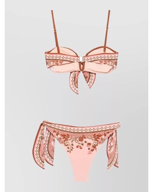Zimmermann Gray Aster Bikini Set Scarf Floral Paisley