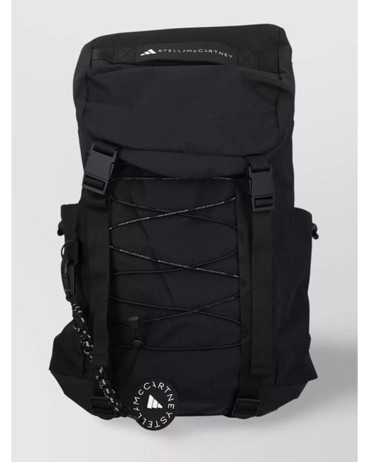 Adidas By Stella McCartney Black Backpack Adjustable Straps Side Pockets Top Handle