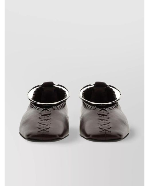 Jil Sander White Leather Ballerina Shoes