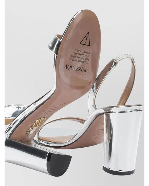 Aquazzura Metallic So Nude Block 85Mm Sandals