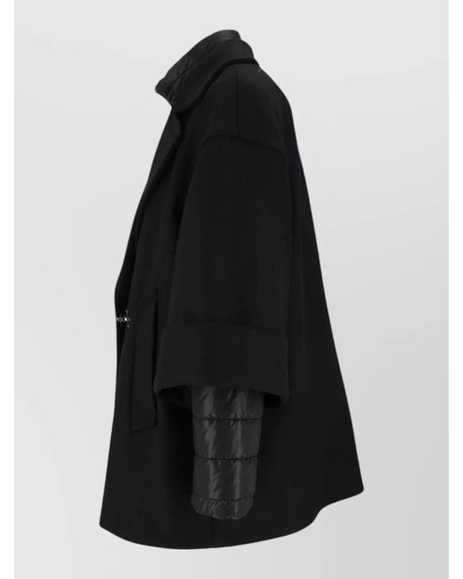 Fay Black Wool Blend Single Breasted Coat