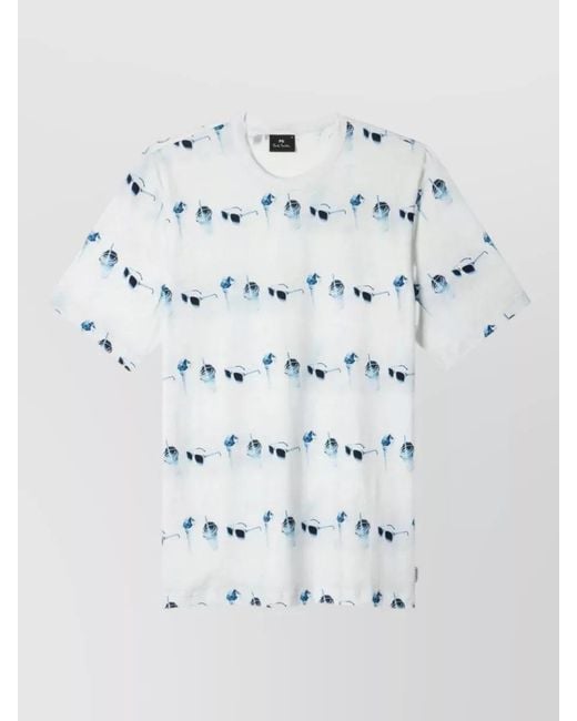 Paul Smith Gray Cotton T Shirt Ice Cream Sunglasses Print for men