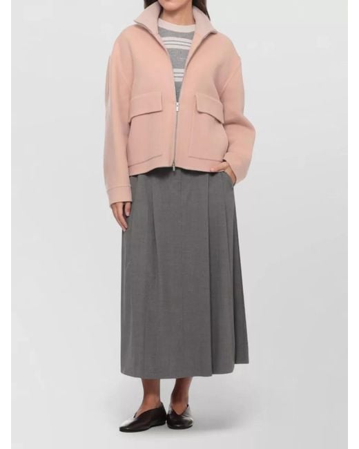 Peserico Pink Short Cropped Jacket Elastic Knit Back