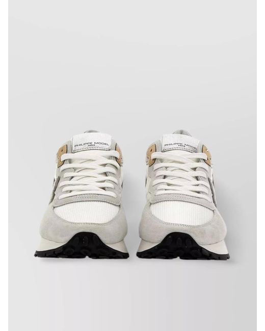 Philippe Model White Leather Low-Top Sneakers