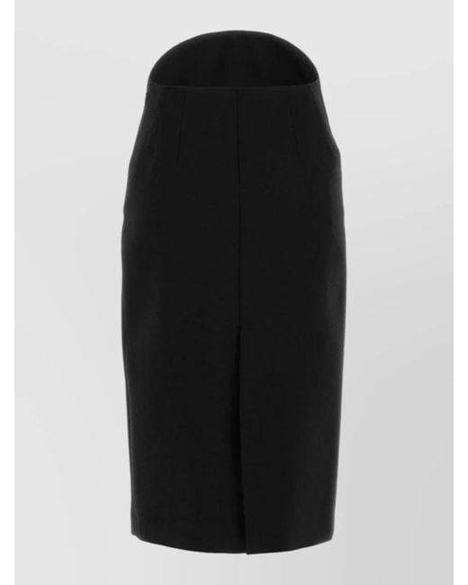 Jil Sander Black Wool Midi Skirt