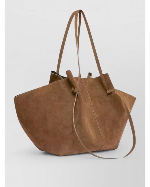 Yuzefi Brown Mochi Large Leather Tote Bag