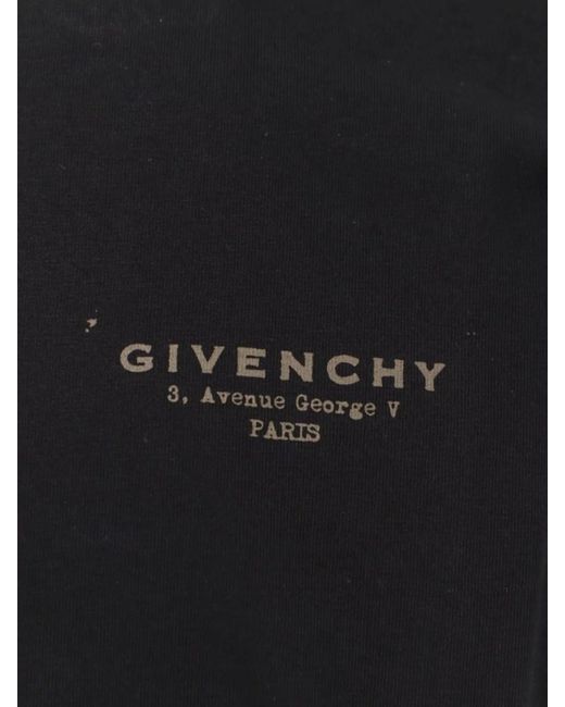 Givenchy Black Cotton Logo Print Regular Fit T-Shirt for men