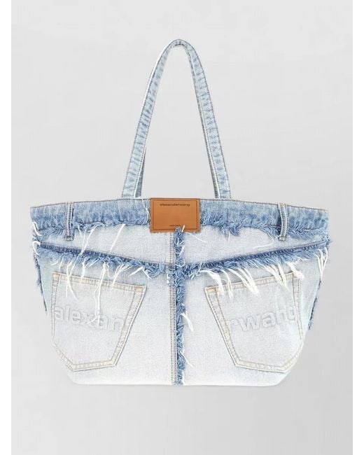 Alexander Wang Blue Denim Tote Bag Dual Handles Pockets