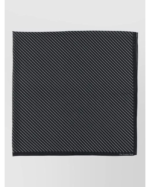 Frankie Shop Black Marais Striped Square Scarf Versatile Styling