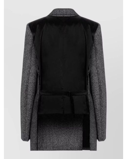 Prada Black Tailored Jacket Double Breasted Back Vent