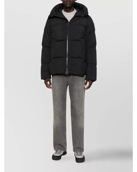 Canada Goose Black Hooded Long Sleeve Puffer Down Jacket for men