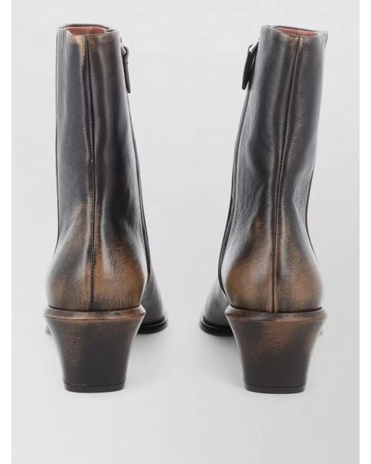 Paris Texas Gray Ankle Boots Block Heel Square Toe Design
