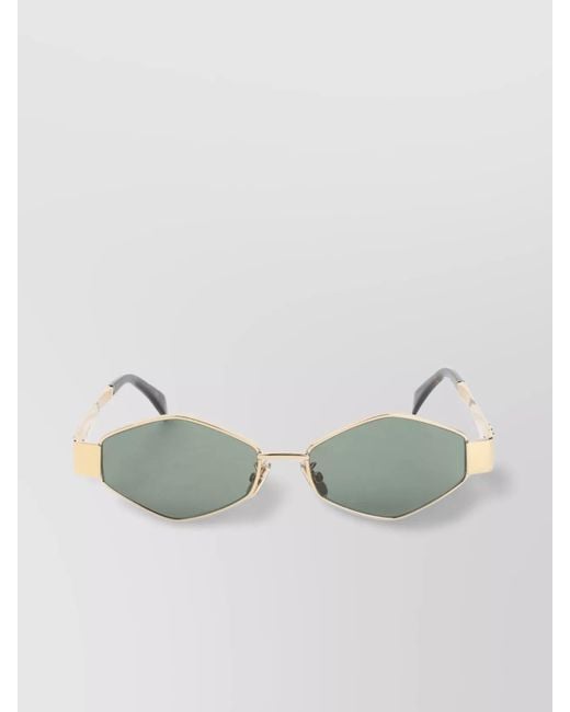 Céline Green Geometric Hexagonal Sunglasses