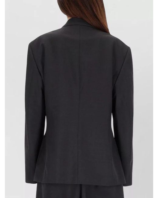 Lemaire Black Double-Breasted Oversized Blazer