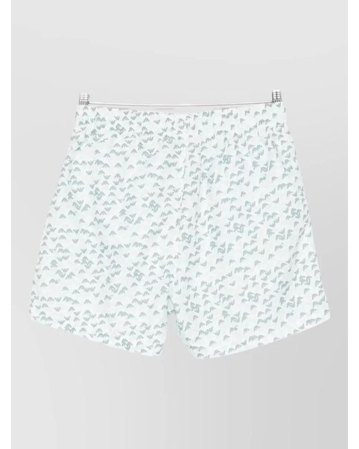 Emporio Armani Multicolor Swim Shorts Straight Hem Side And Back Pockets for men