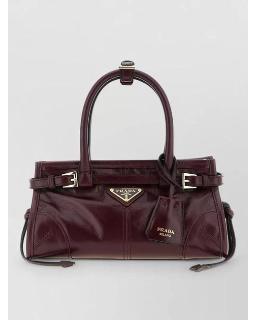Prada Purple Bonnie Mini Leather Shoulder Bag