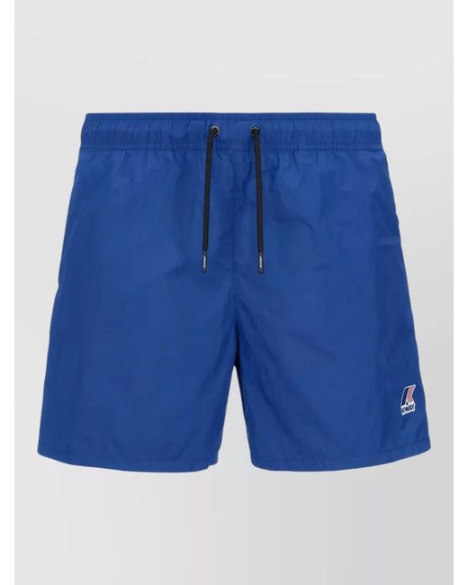 K-Way Blue Olivier Shorts Drawstring Elastic Waist Logo for men