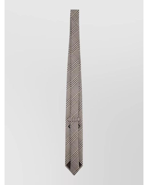 Tom Ford White Silk Printed Tie for men