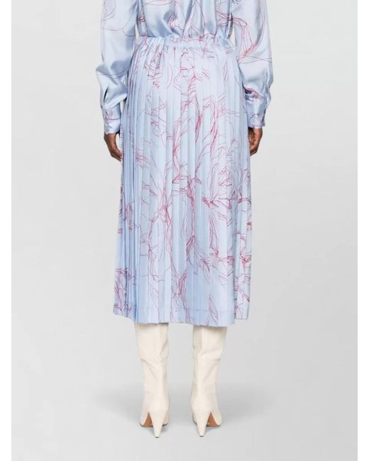 Fabiana Filippi Blue Silk Midi Dress