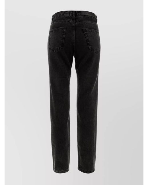 Palm Angels Black Denim Straight-Leg Trousers