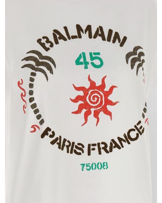 Balmain Gray Ribbed Crewneck Sleeveless Logo-Print T-Shirt