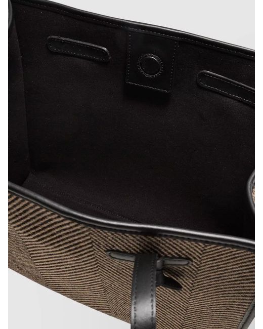 Gianni Chiarini Brown Marcella Shoulder Bag Dual Handles Herringbone