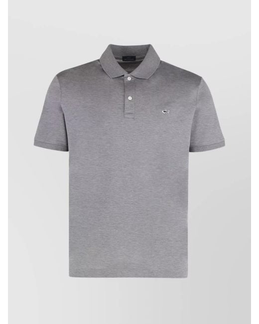 Paul & Shark Gray Cotton Piqué Short-Sleeve Polo Shirt for men