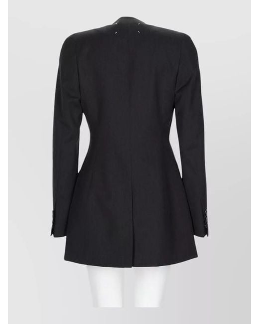 Maison Margiela Black Tailored Jacket Structured Shoulders Open Front