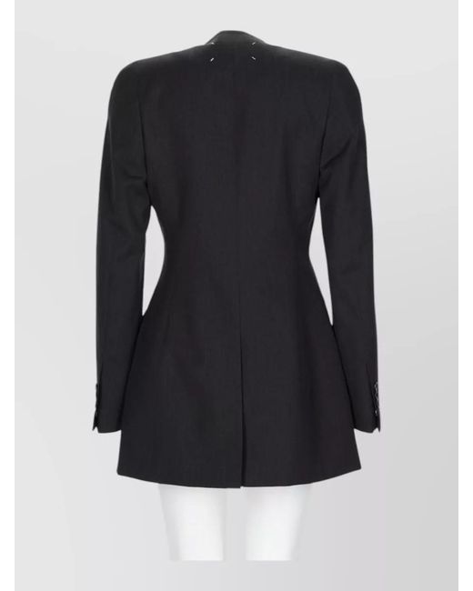 Maison Margiela Black Virgin Wool Fitted Suit Jacket
