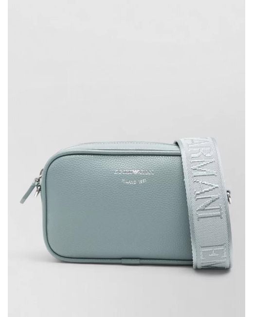 Emporio Armani Blue Logo-Print Shoulder Bag