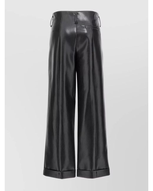 Philosophy Gray Faux Leather Wide-Leg Trousers