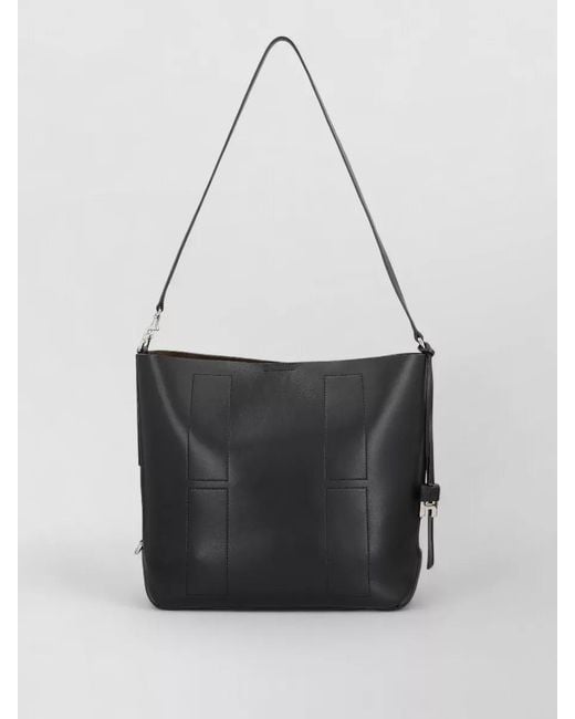 Hogan White Hocket Media Leather Hobo Tote Bag