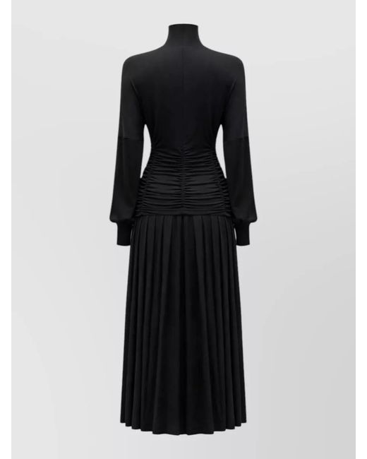 Ganni Black Pleated Midi Dress