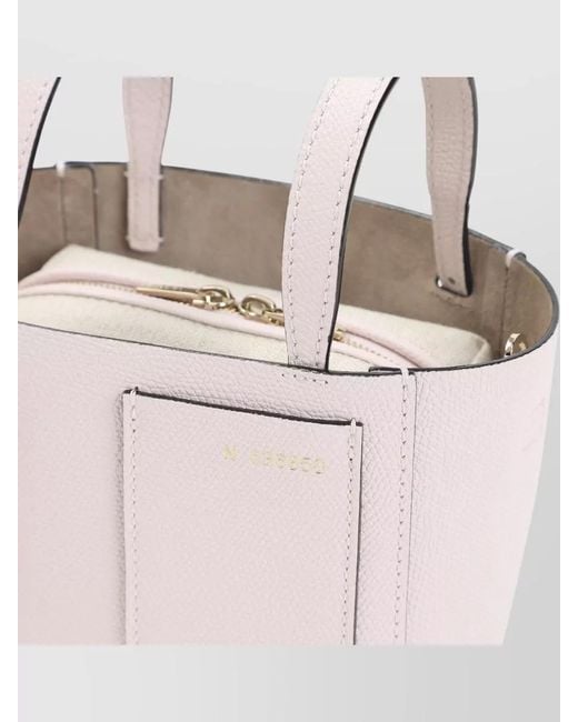 Valextra Pink Mini Calf Leather Shoulder Bag