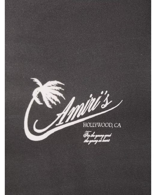 Amiri Gray Palms Skate Crew Neck Graphic T-Shirt for men
