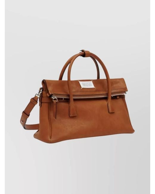 Maison Margiela Brown 5Ac Medium Leather Tote Bag
