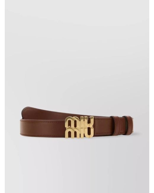 Miu Miu Brown Versatile Adjustable Leather Belt