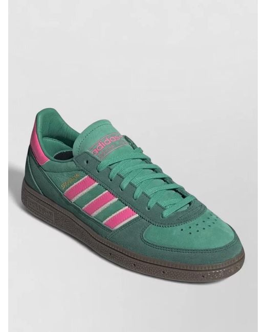 Adidas Originals Green Sneakers Contrast Accents Perforated Toe Rubber Sole for men