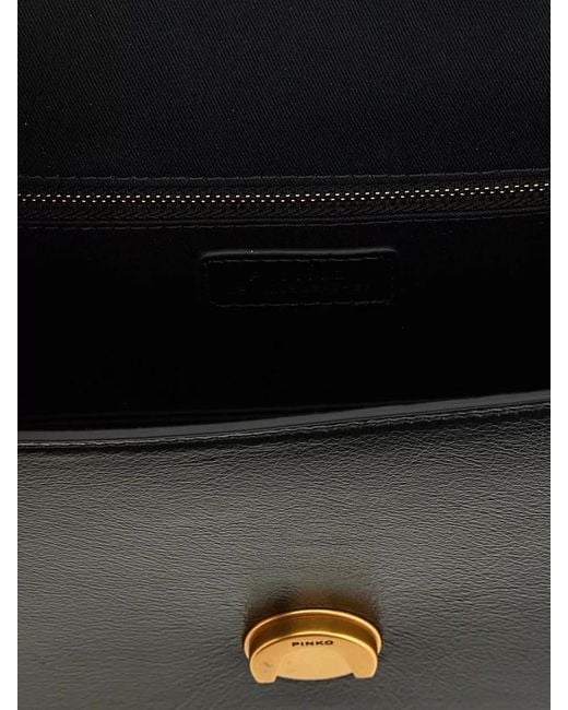 Pinko Black Love Bag One Mini Leather Shoulder Bag