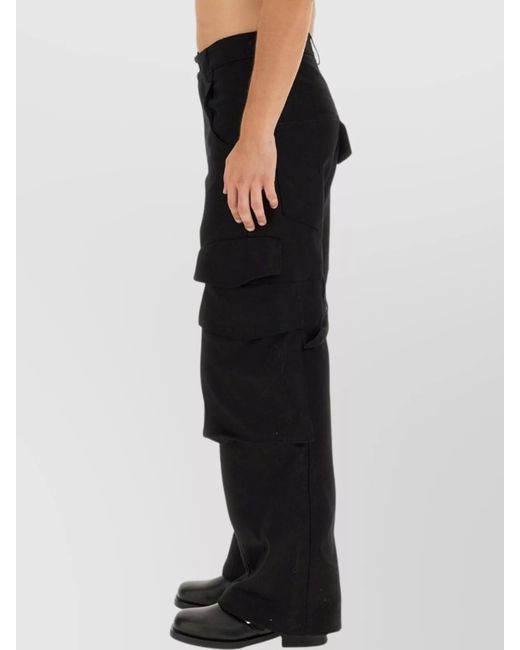 Gcds Black Cotton Regular-Fit Cargo Trousers for men