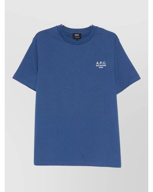 A.P.C. Blue Cotton Straight-Fit T-Shirt for men