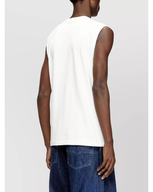 DIESEL White Cotton Tank Top for men