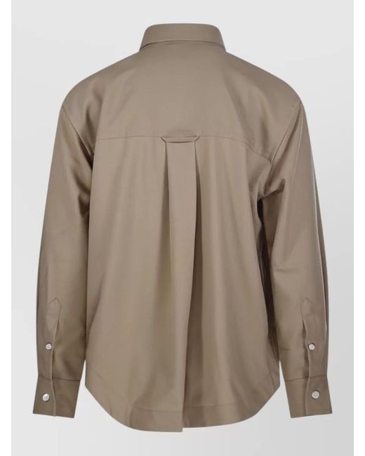 AMI Natural Wool Wide Long Sleeve Shirt for men