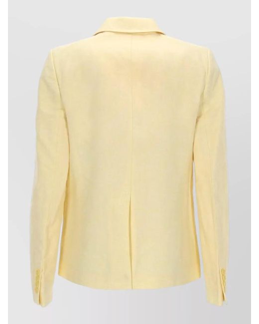 Michael Kors Yellow Single Breasted Jacket Long Sleeves Lapel