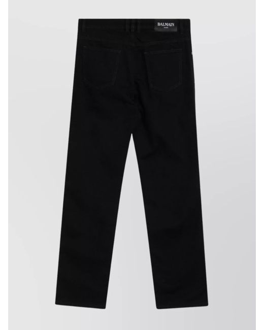 Balmain Black Denim Straight-Leg Trousers for men