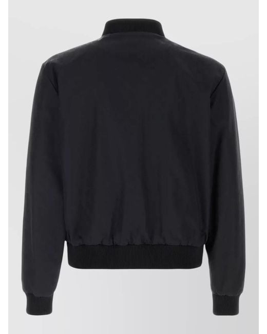 Gucci Blue Gg Reversible Faille Jacket Ribbed Trim for men