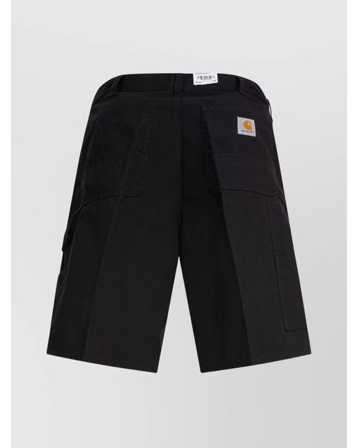 Carhartt Black Cotton Double Knee Cargo Shorts for men